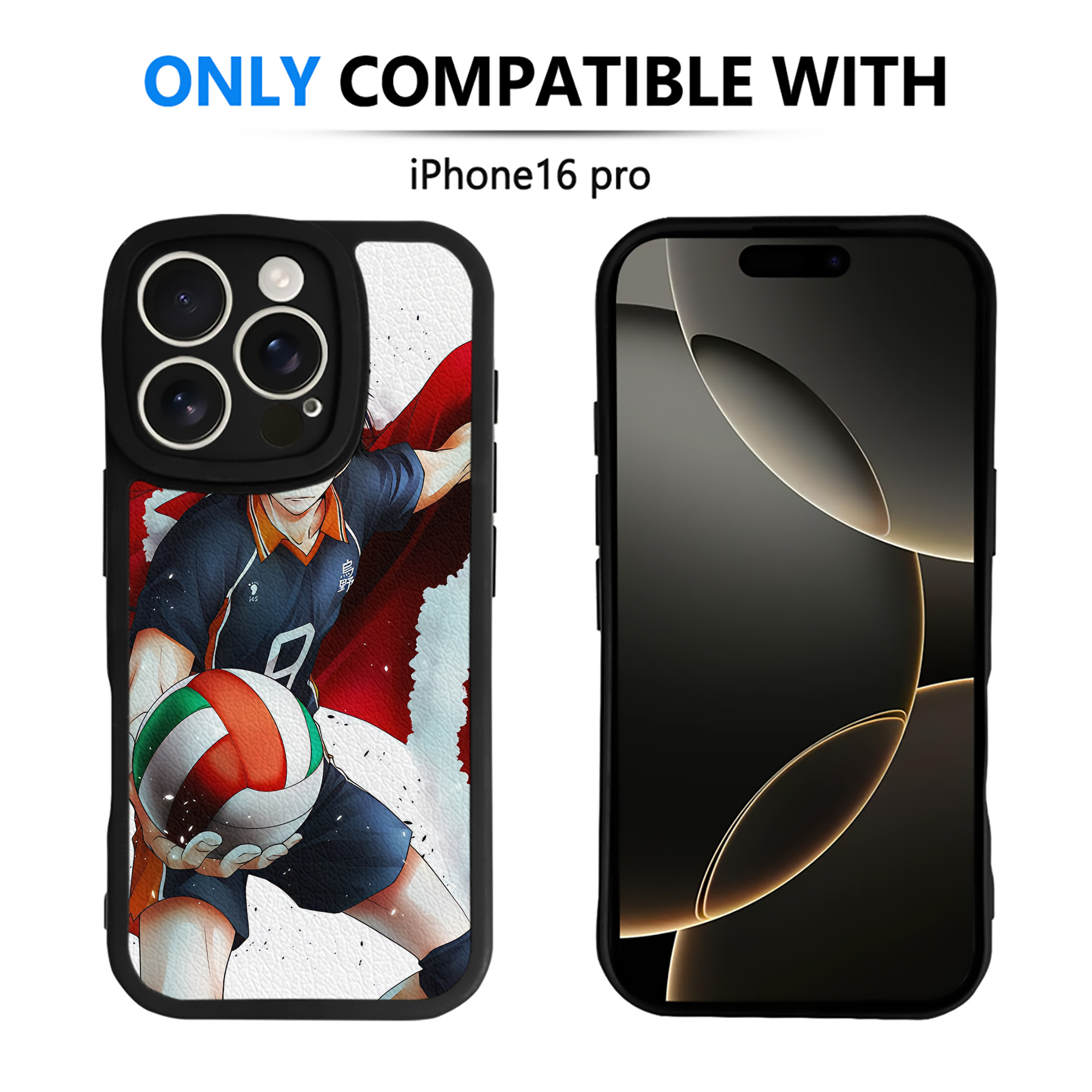 （画像用） ハイキュー!! Haikyu!! 【iPhone 16シリーズ対応】シリコンスマホケース（レザー調） 材質：シリコン